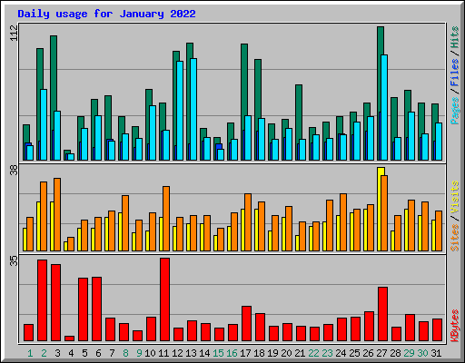 Daily usage for January 2022