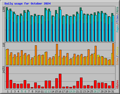 Daily usage for October 2024