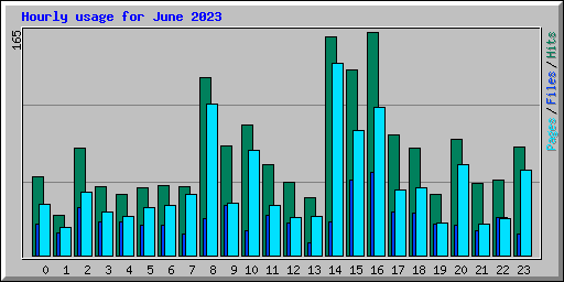 Hourly usage for June 2023