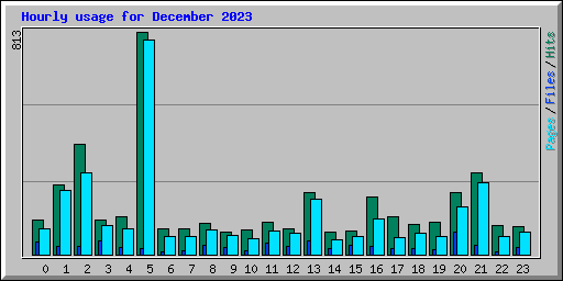 Hourly usage for December 2023