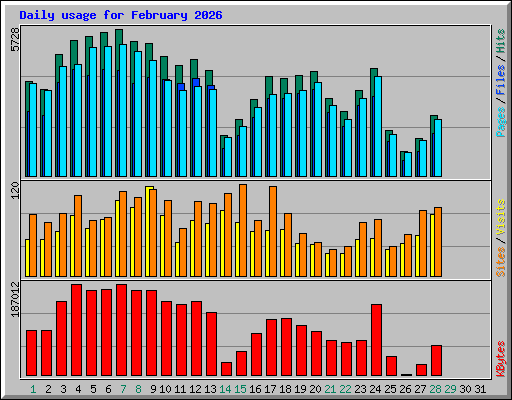 Daily usage for February 2026
